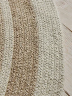 Agna Round Border Rug - Natural