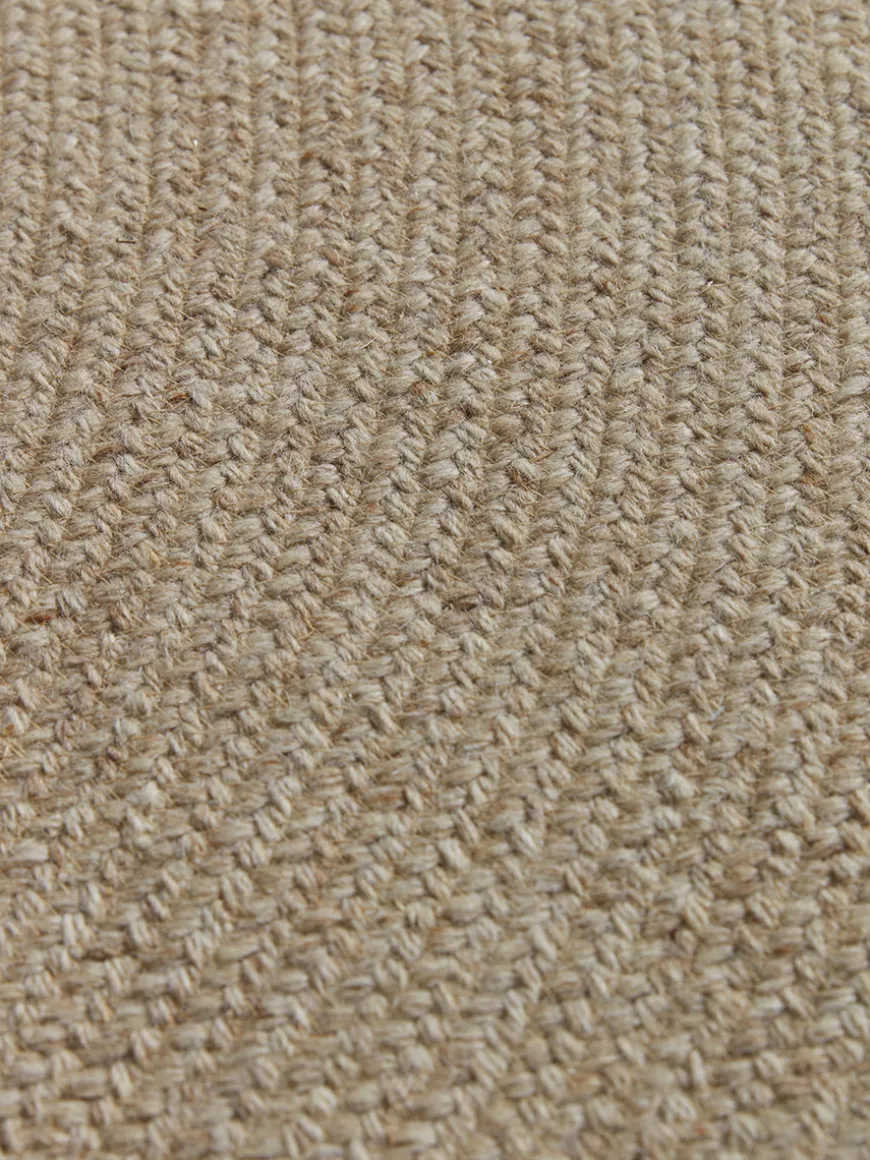 Agna Round Border Rug - Natural