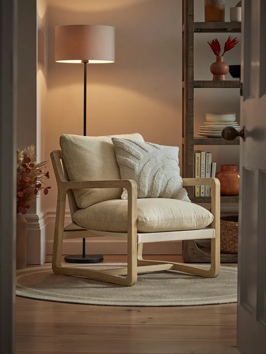 Agna Round Border Rug - Natural