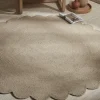 Agna Round Scalloped Rug - Natural