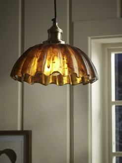 Amber Scalloped Pendant
