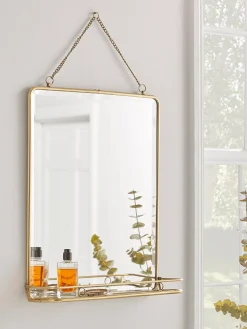 Antique Brass French Folding Mirror - Large