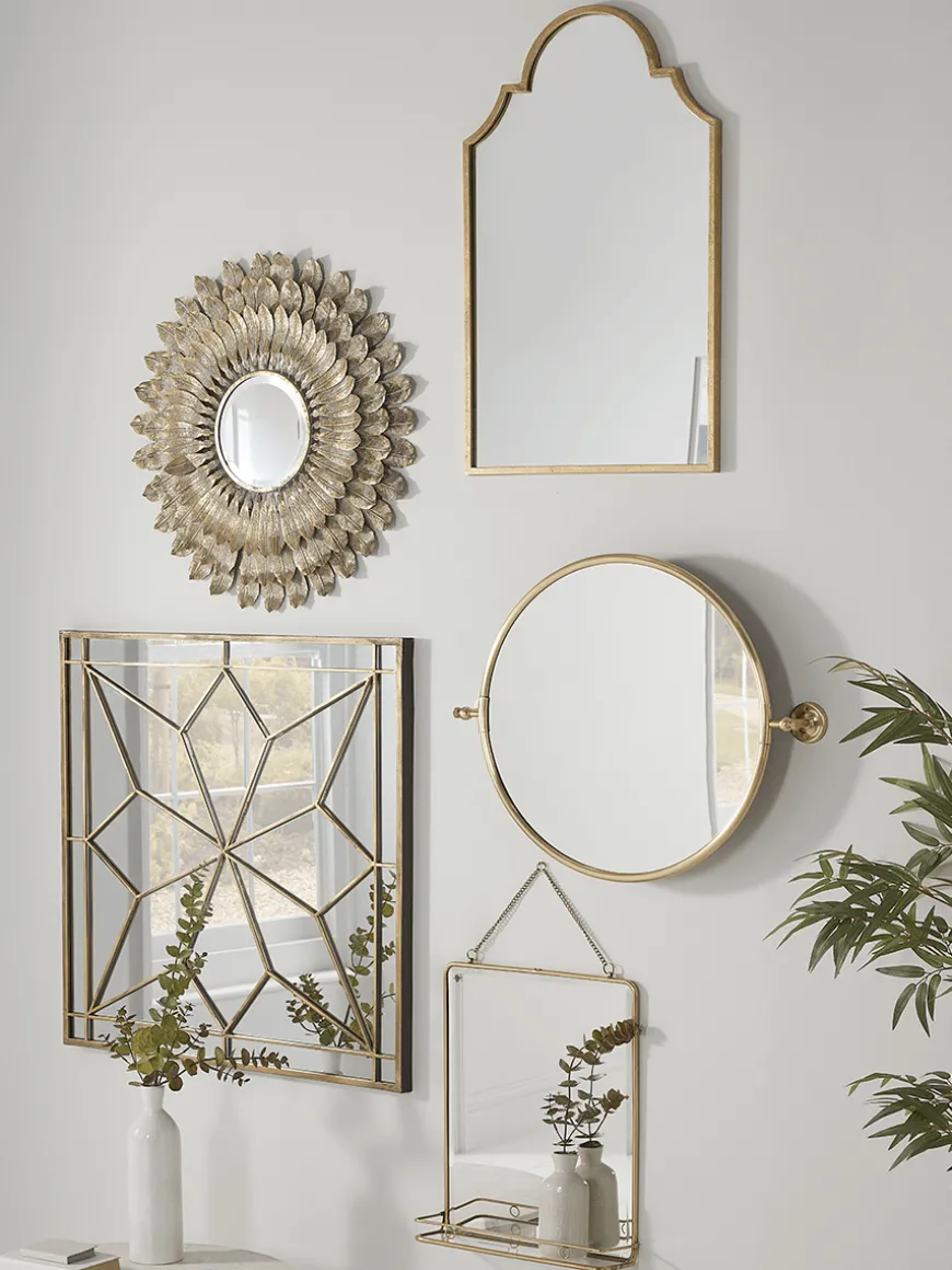 Antique Brass French Folding Mirror - Large