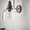 Antique Copper & Glass Wall Light