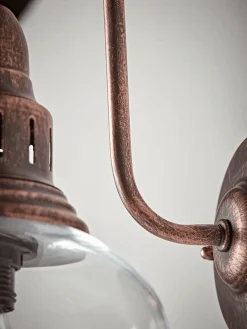 Antique Copper & Glass Wall Light