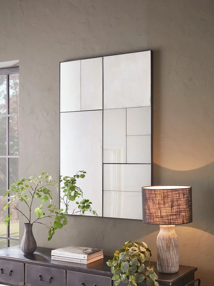 Antique Glass Panel Mirror