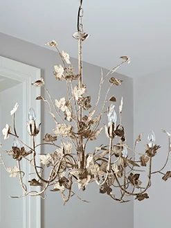 Antique White Leaves Chandelier