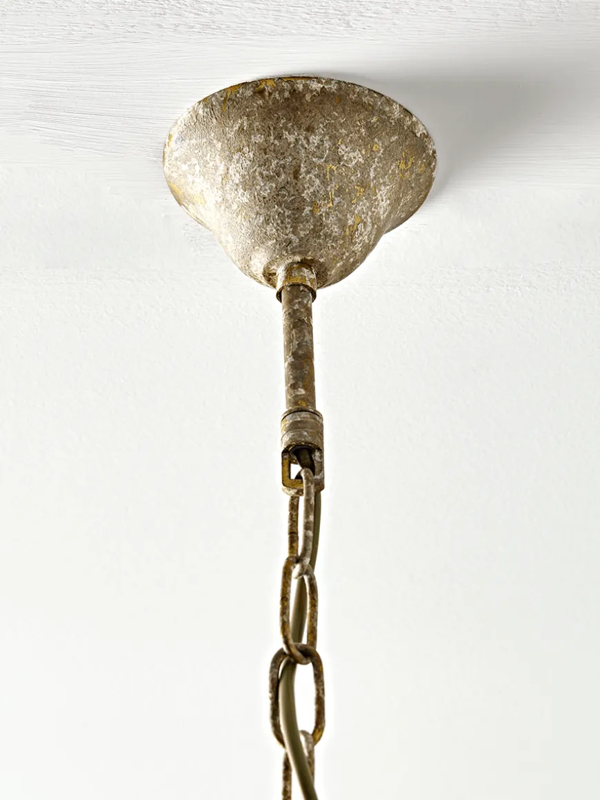 Antique White Leaves Chandelier