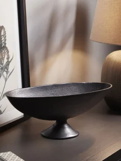 Antiqued Brass Effect Footed Bowl