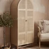 Arched Wicker Display Cabinet