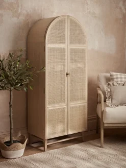 Arched Wicker Display Cabinet