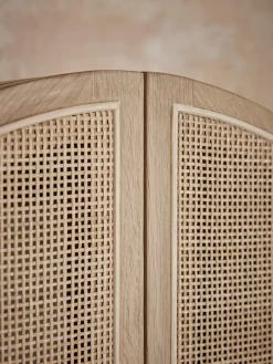 Arched Wicker Display Cabinet