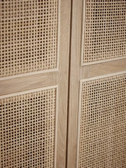 Arched Wicker Display Cabinet