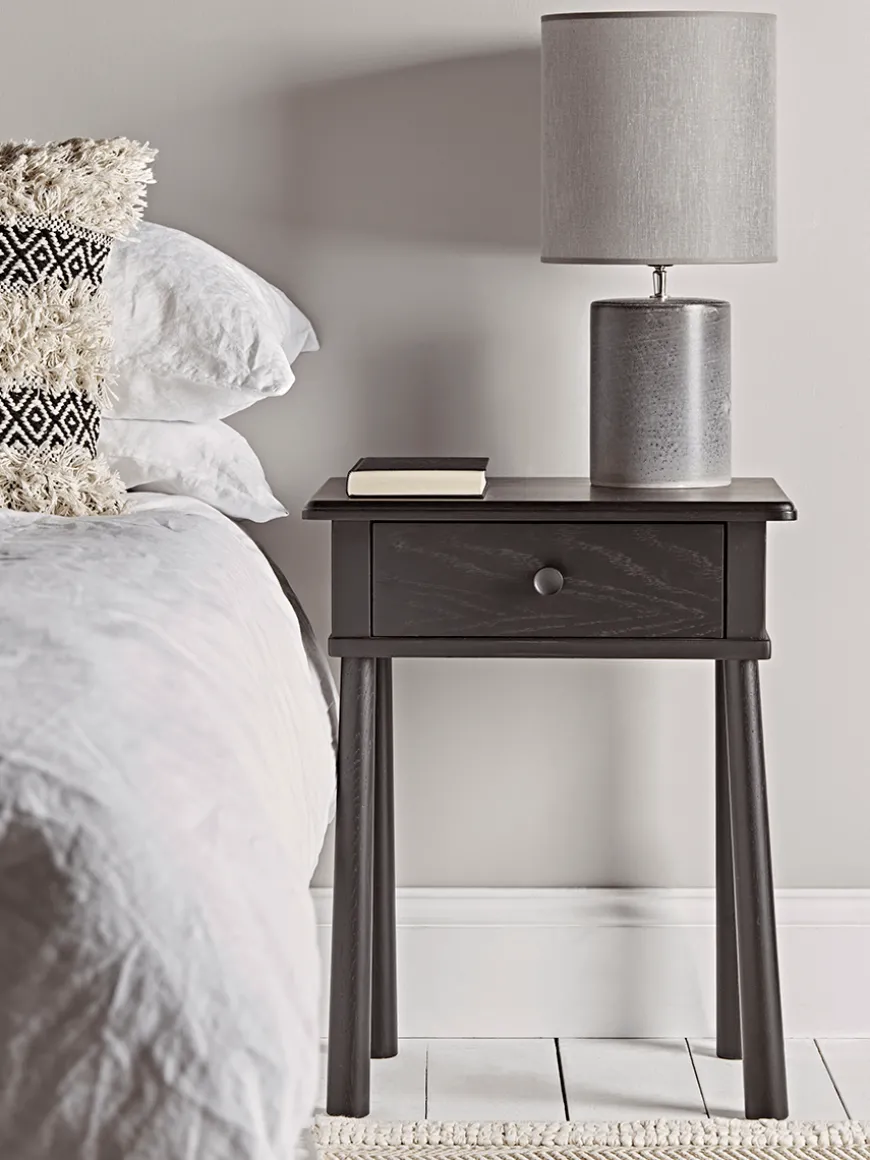 Bergen Oak Beside Table - Black