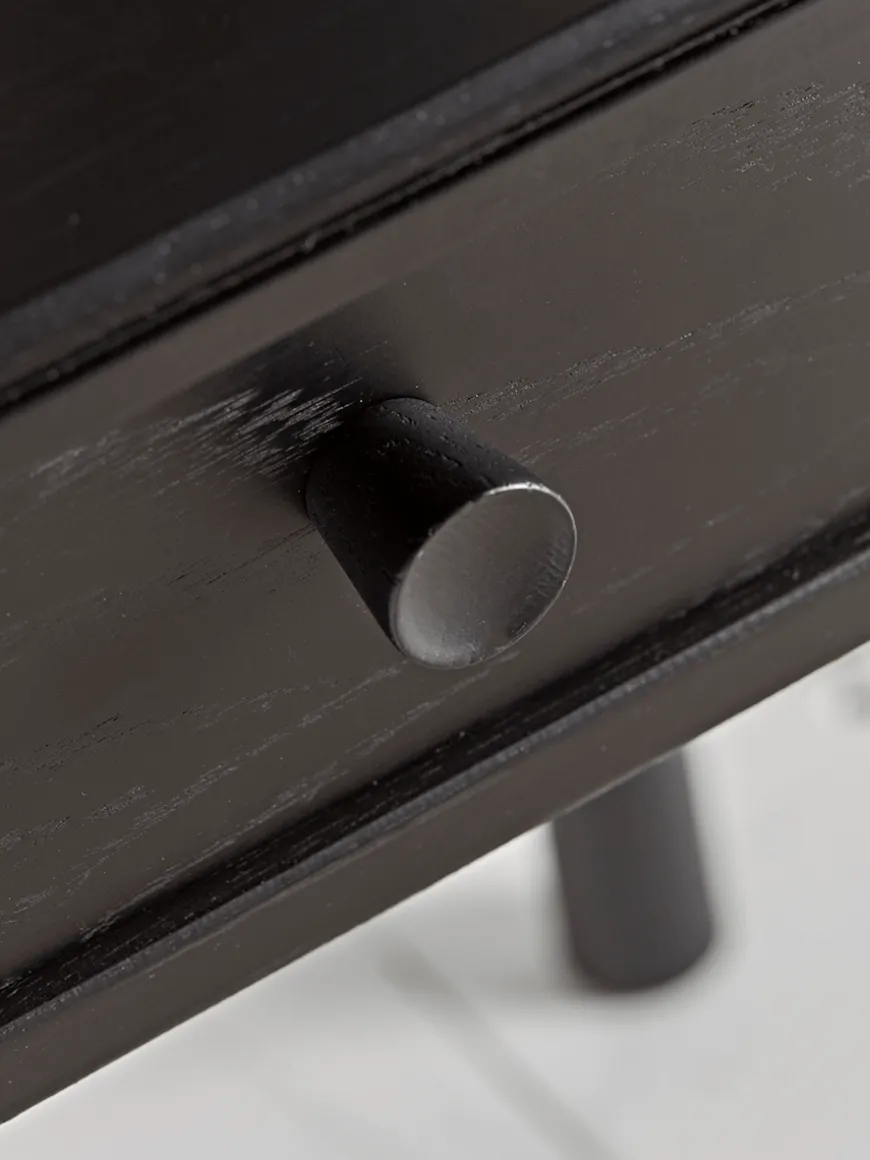 Bergen Oak Beside Table - Black