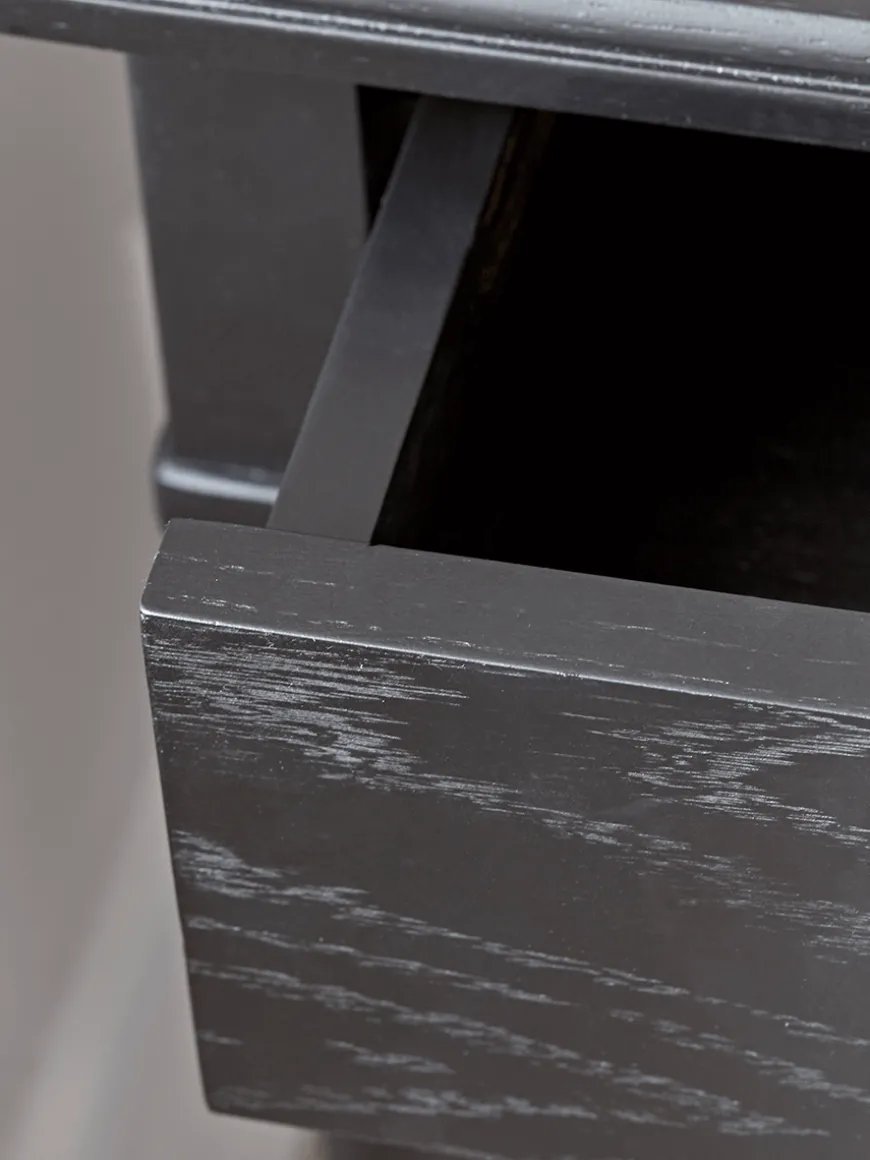 Bergen Oak Beside Table - Black
