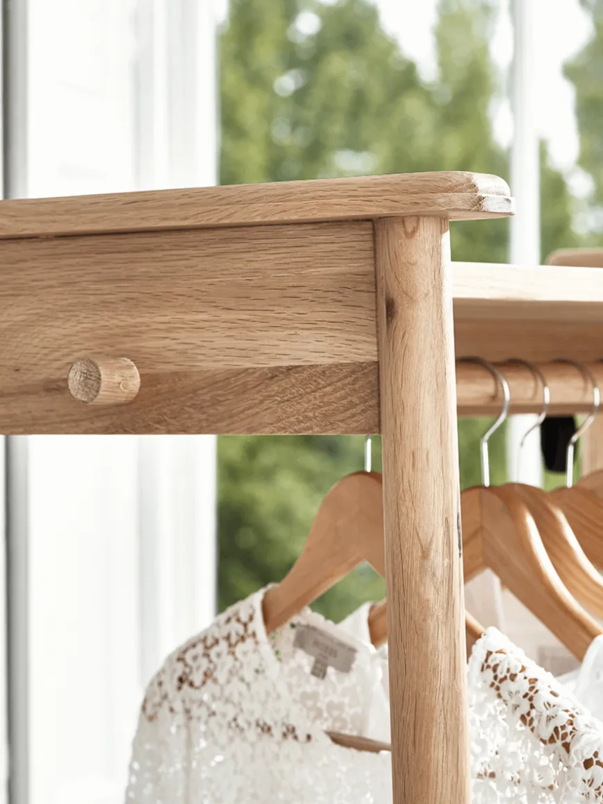 Bergen Oak Clothes Rail - Natural