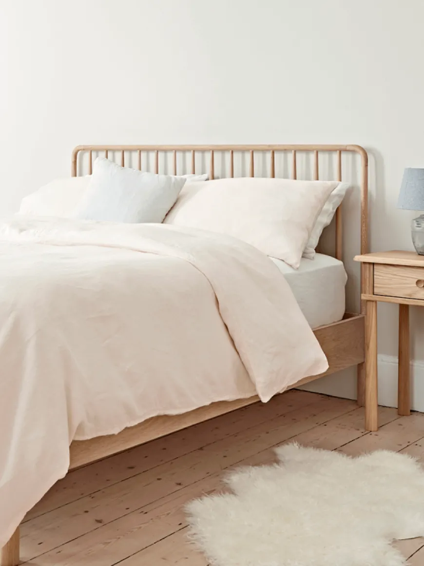 Bergen Oak Double Bed - Natural