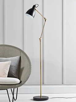 Black & Brass Angle Floor Lamp