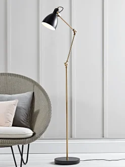Black & Brass Angle Floor Lamp