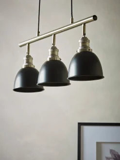 Black & Brass Dome Triple Pendant