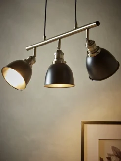 Black & Brass Dome Triple Pendant