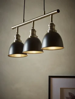 Black & Brass Dome Triple Pendant