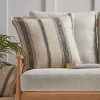 Black & Natural Striped Cushion Cover - Square