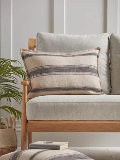 Black & Natural Striped Cushion Cover - Rectangle