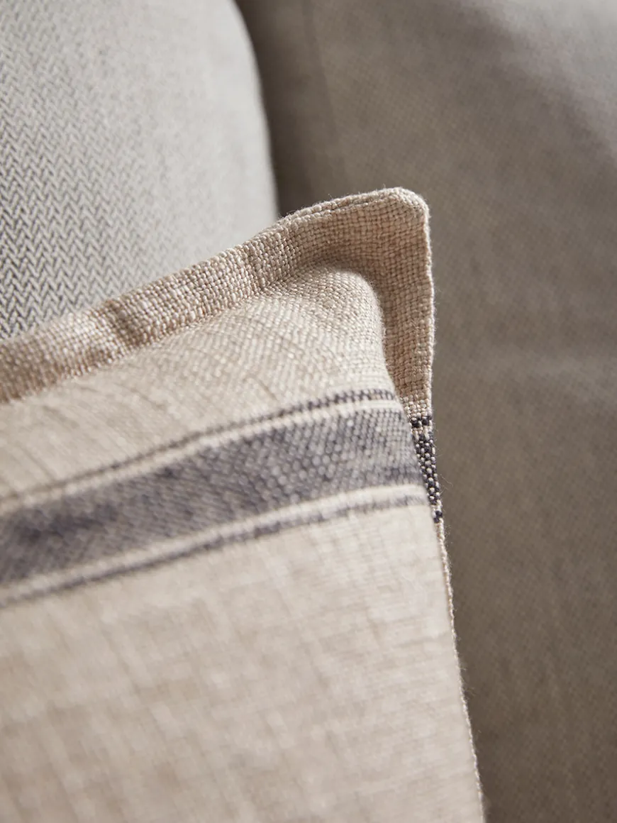 Black & Natural Striped Cushion Cover - Rectangle