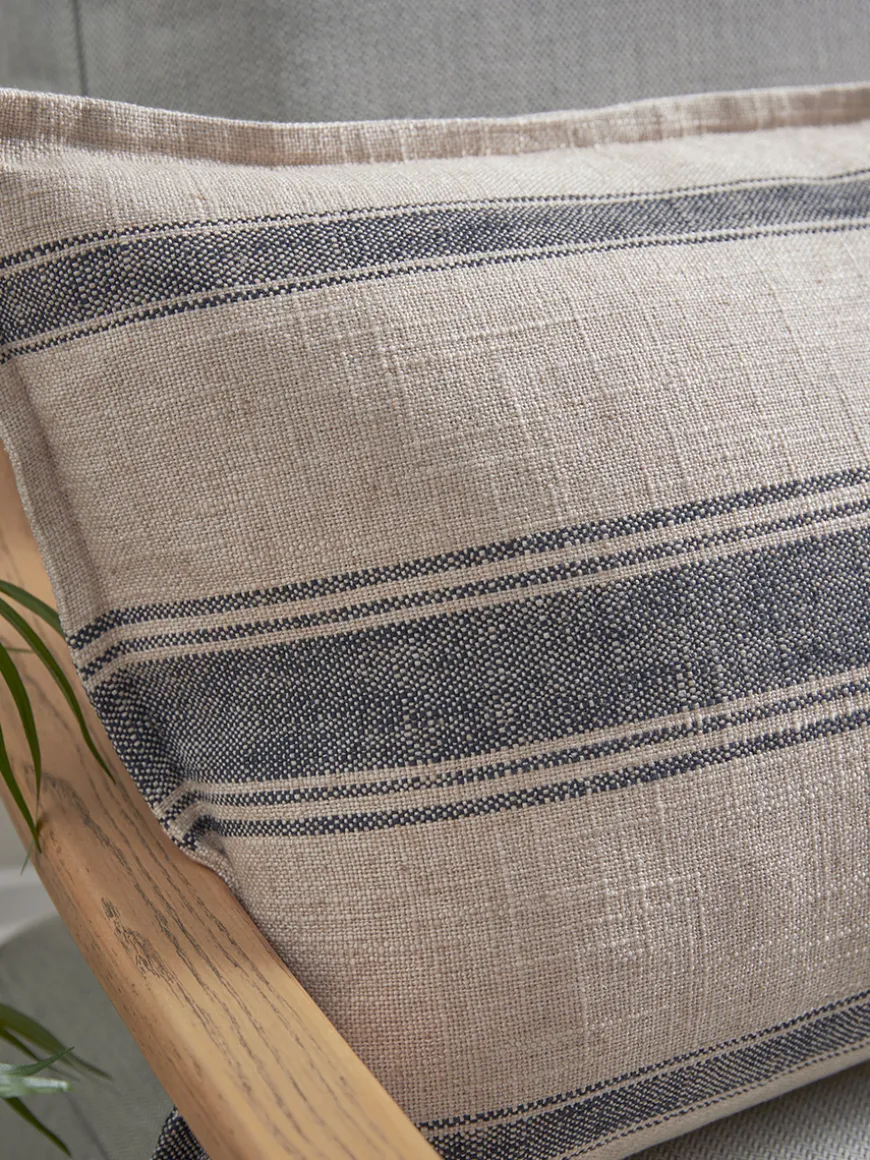 Black & Natural Striped Cushion Cover - Rectangle