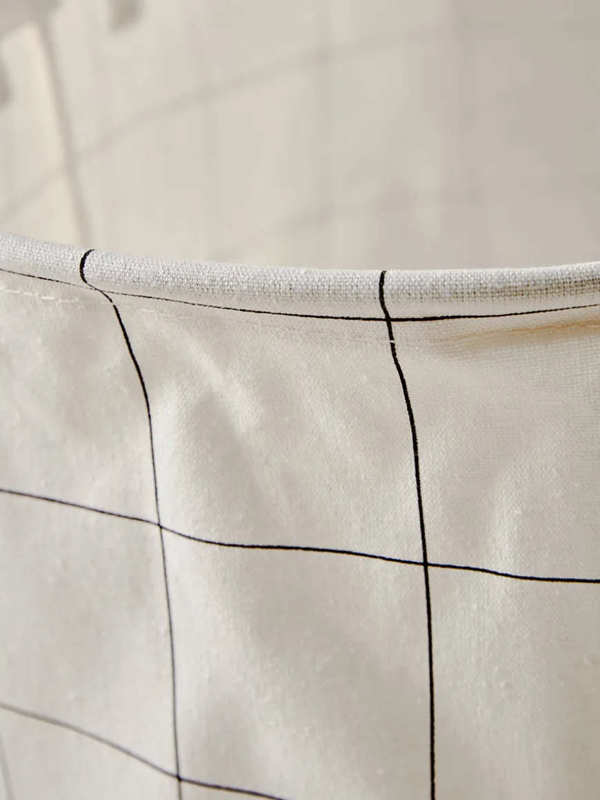 Black & White Checked Laundry Basket