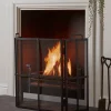 Black Iron Panel Fire Screen