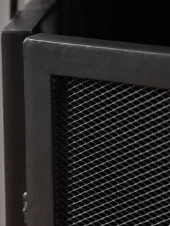 Black Iron Panel Fire Screen