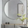 Black Slim Frame Round Mirror - Extra Large