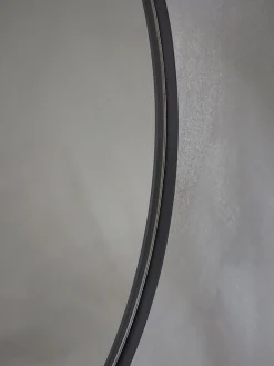 Black Slim Frame Round Mirror - Extra Large