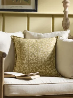 Block Print Cushion - Mustard