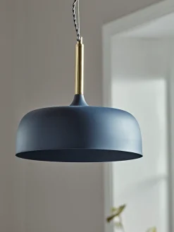 Blue & Brass Pendant Light