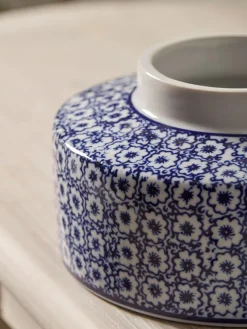 Blue & White Floral Storage Pot