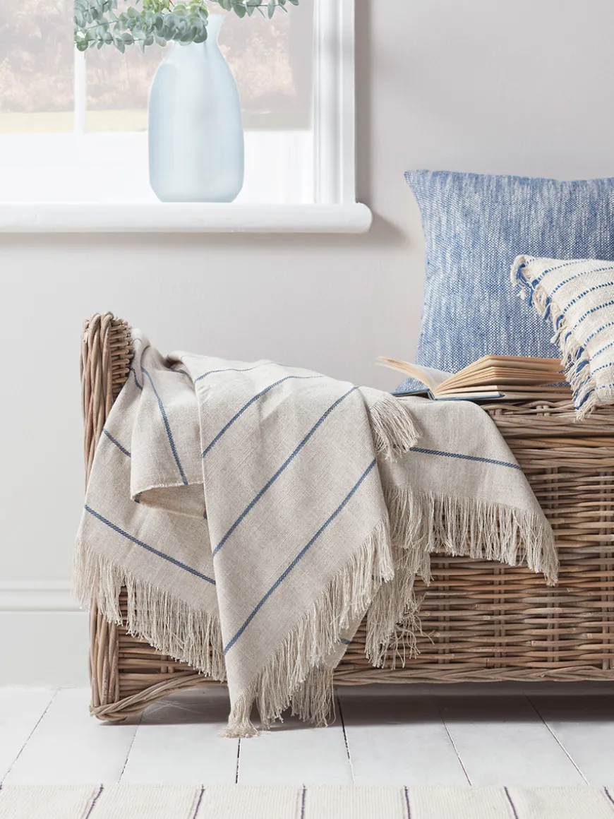 Blue Striped Throw