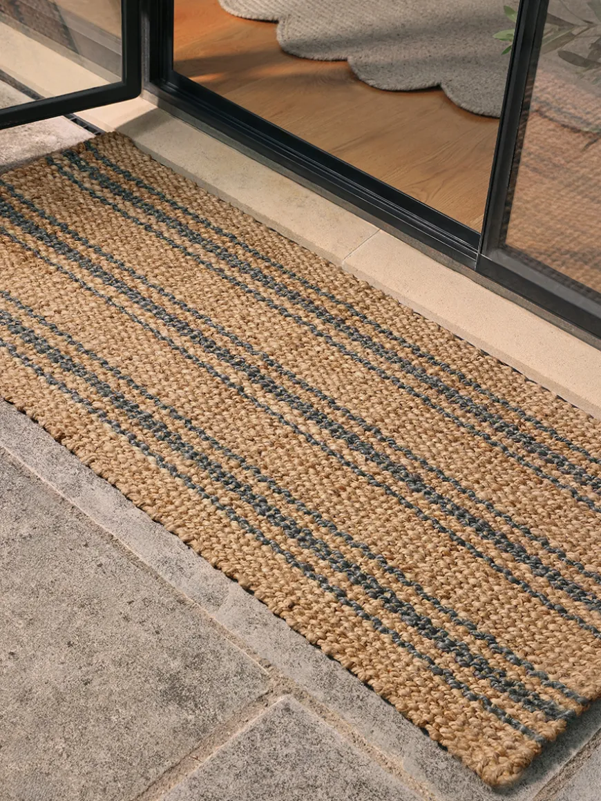 Braided Jute French Stripe Doormat - Double