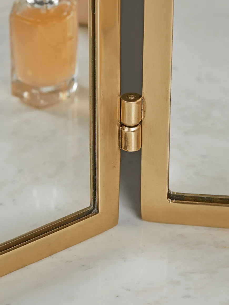 Brass Folding Dressing Table Mirror