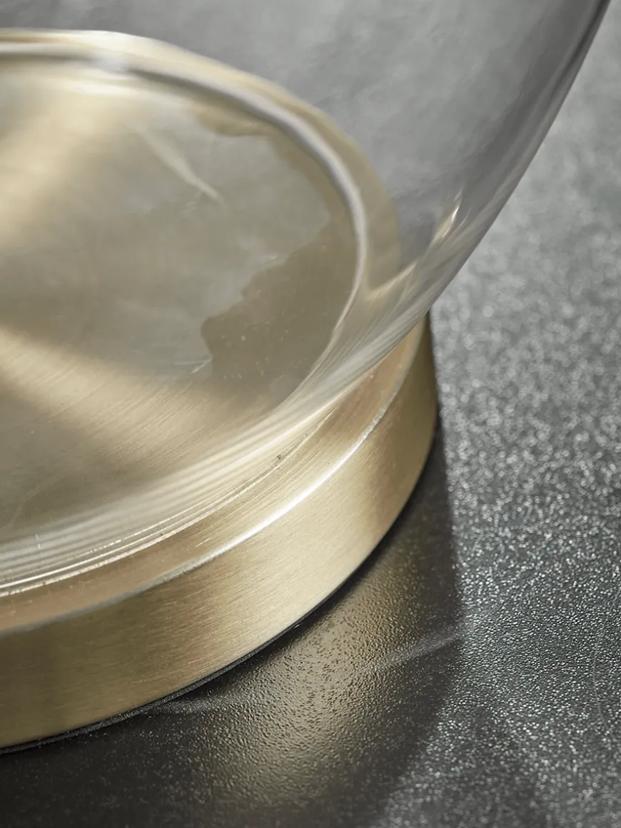 Brushed Brass & Glass Table Lamp