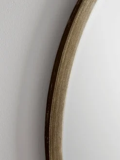 Burnished Silver Bevelled Round Mirror - Large