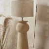 Carved Mango Wood Table Lamp