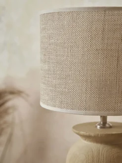 Carved Mango Wood Table Lamp