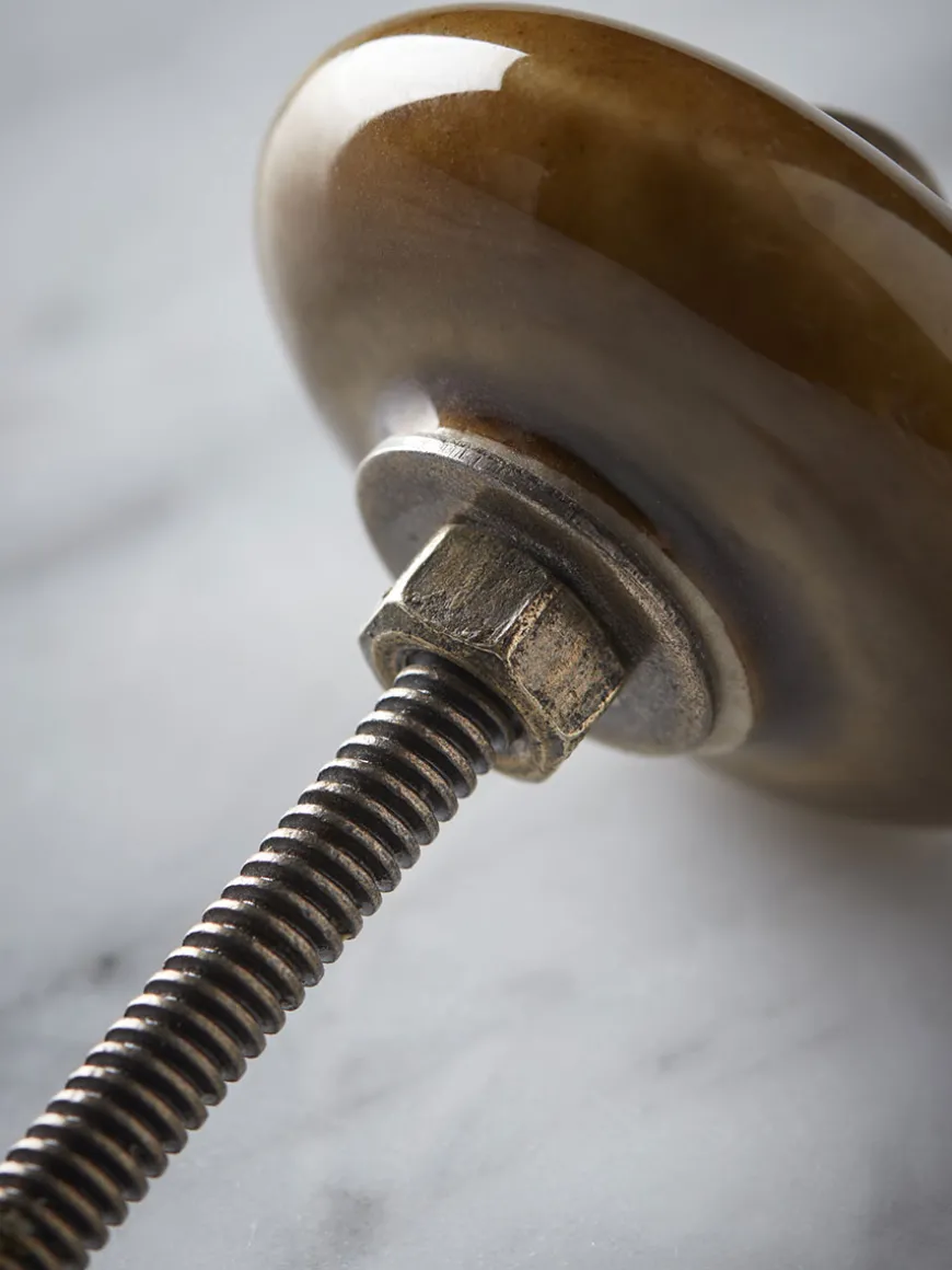 Ceramic Round Knob - Ochre