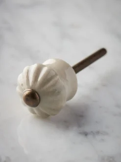 Ceramic Scalloped Handle - White