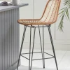 Chevron Flat Rattan Counter Stool
