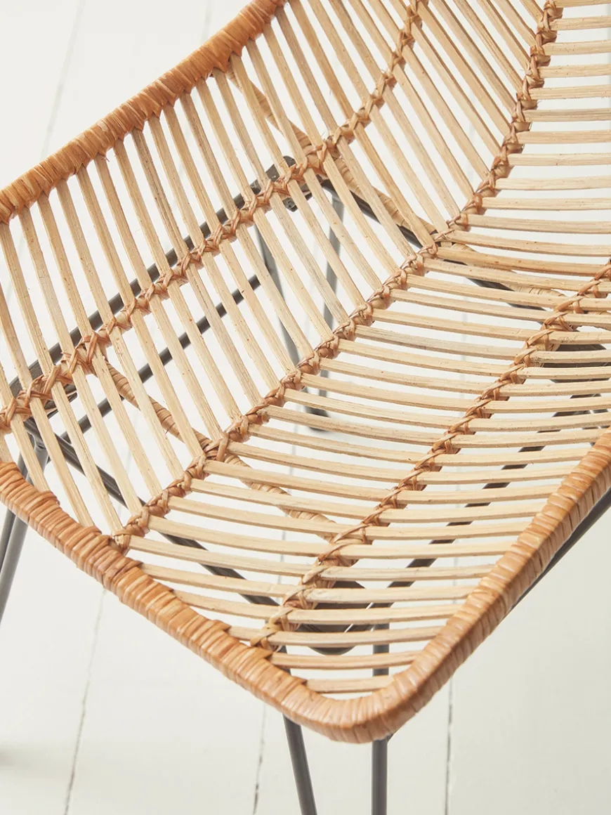 Chevron Flat Rattan Dining Chair